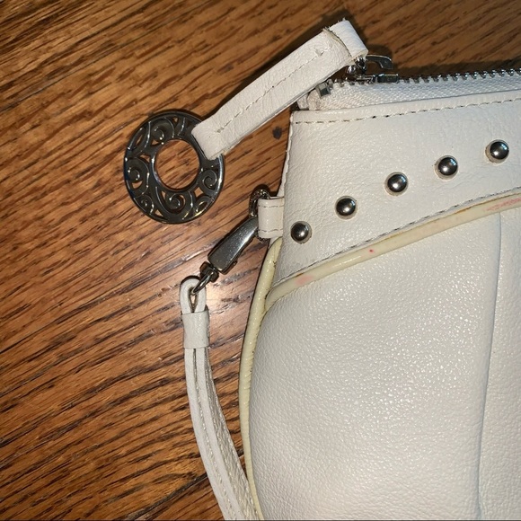 NWOT Brighton Cream Leather Studded Clutch Wallet